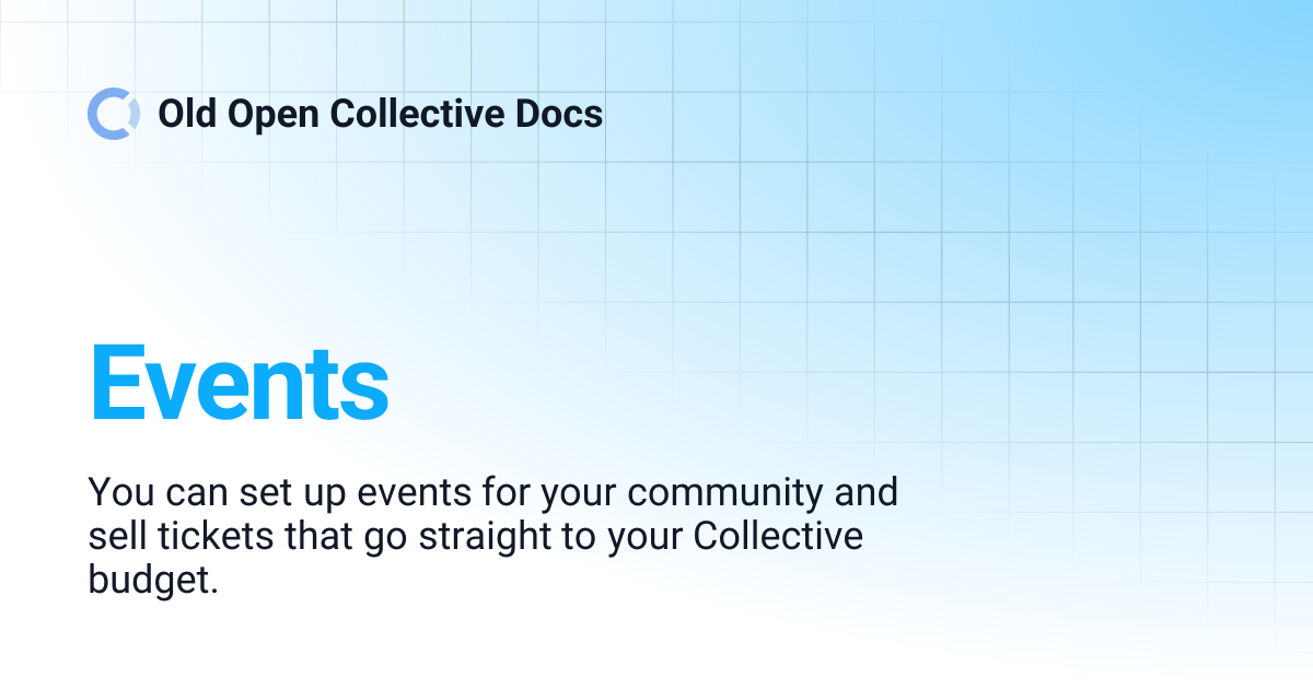 Events | Old Open Collective Docs